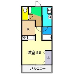 クローバー南川添の物件間取画像